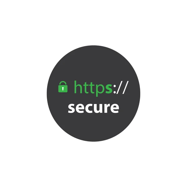 HTTPS Protocol - Safe and Secure Label — Stock Vector