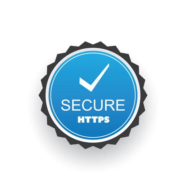 Rete sicura - Badge certificato sito web — Vettoriale Stock