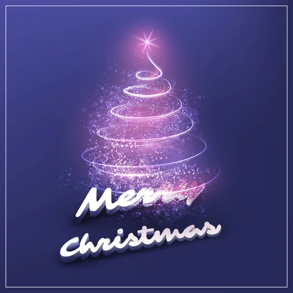 Feliz Navidad Happy Holidays Card Forma Árbol Navidad Púrpura Hecha — Vector de stock
