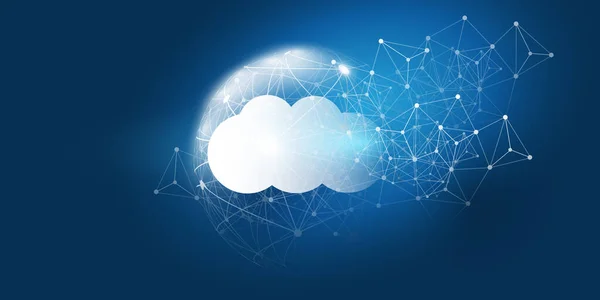 Concetto Progettazione Del Cloud Computing Connessioni Digitali Sfondo Tecnologico Con — Vettoriale Stock