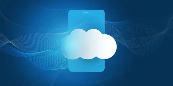 Cloud Computing Design Concept Ψηφιακές Συνδέσεις Τεχνολογικό Υπόβαθρο Cloud Mobile — Διανυσματικό Αρχείο