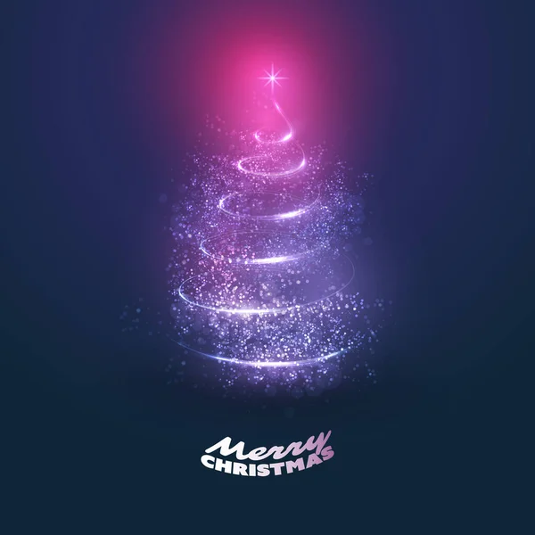 Vrolijk Kerstfeest Happy Holidays Card Kerstboom Vorm Gemaakt Van Helder — Stockvector