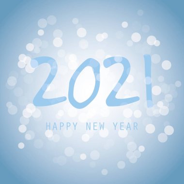 Açık Mavi Parlak Yeni Yıl Arkaplanı - 2021