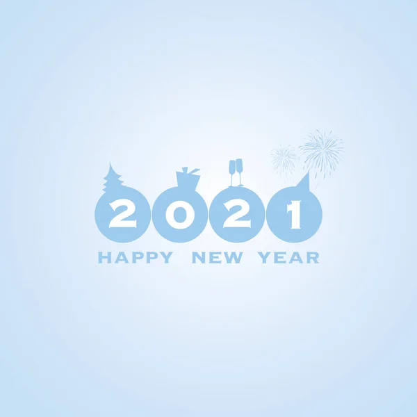 Neujahrskarte Hintergrund 2021 — Stockvektor