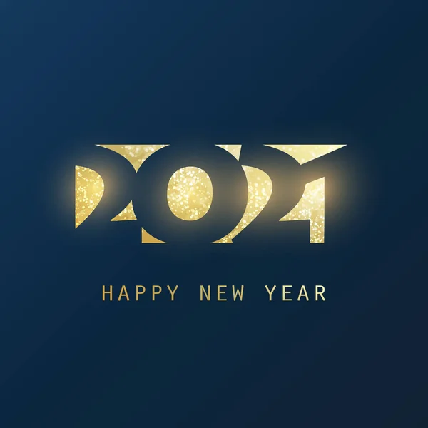 Best Wishes Abstract Dark Golden Modern Style New Year Banner — 스톡 벡터