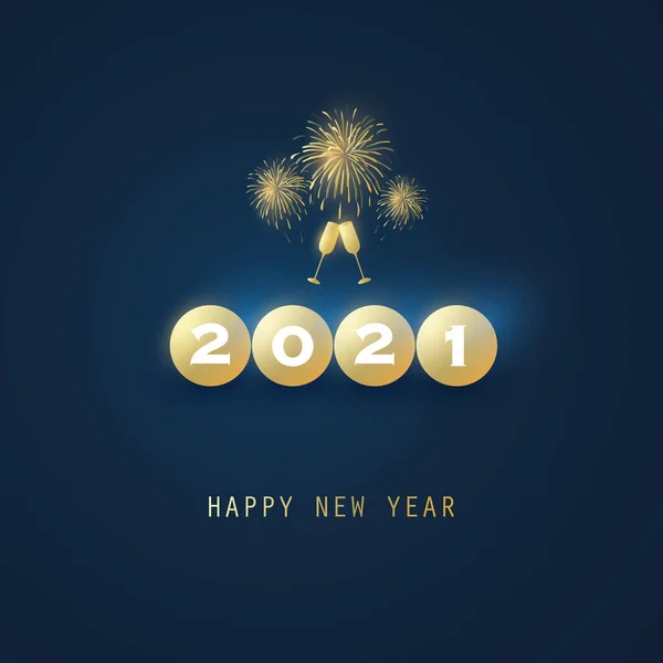 Καλύτερες Ευχές Πρωτοχρονιάτικη Κάρτα Εξώφυλλο Πρότυπο Σχεδιασμού Φόντου 2021 — Διανυσματικό Αρχείο