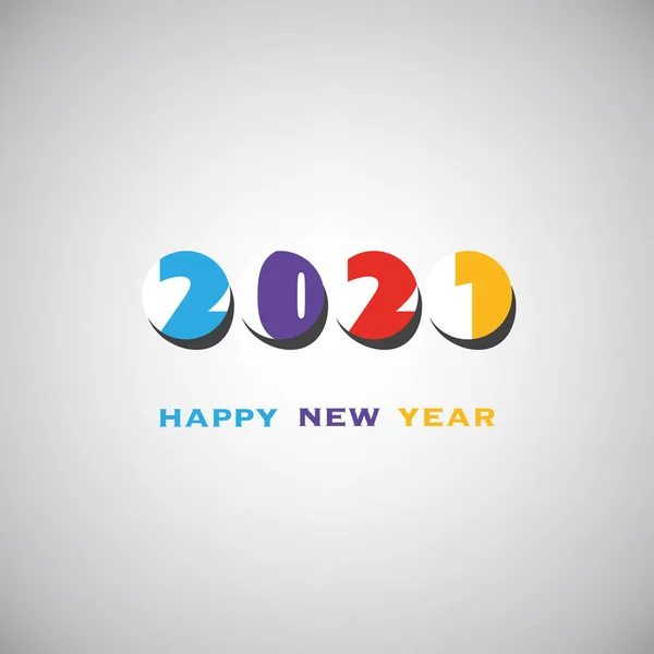 简单色彩艳丽的新年贺卡 封面设计或背景设计样板 2020 — 图库矢量图片