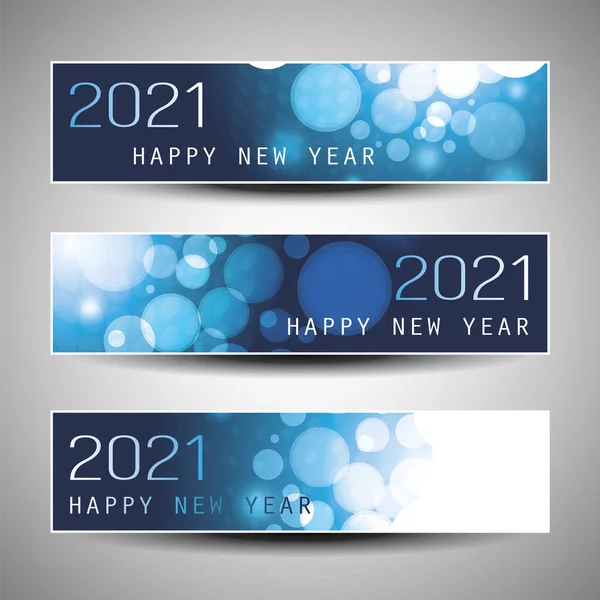 Set Horizontal Christmas New Year Headers Banners Design 2021 — Stock Vector