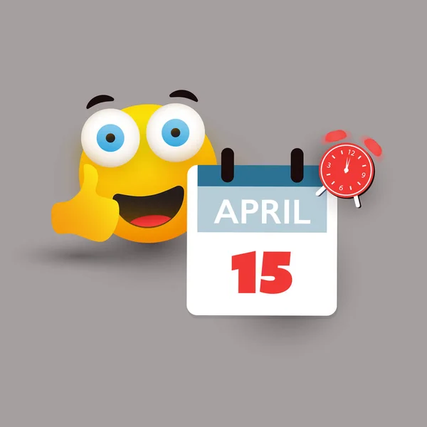 Usa Tax Day Concept Calendar Design Template Tax Deadline Vervaldatum — Stockvector