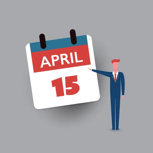 Usa Tax Day Concept Calendar Design Template Tax Deadline Vervaldatum — Stockvector