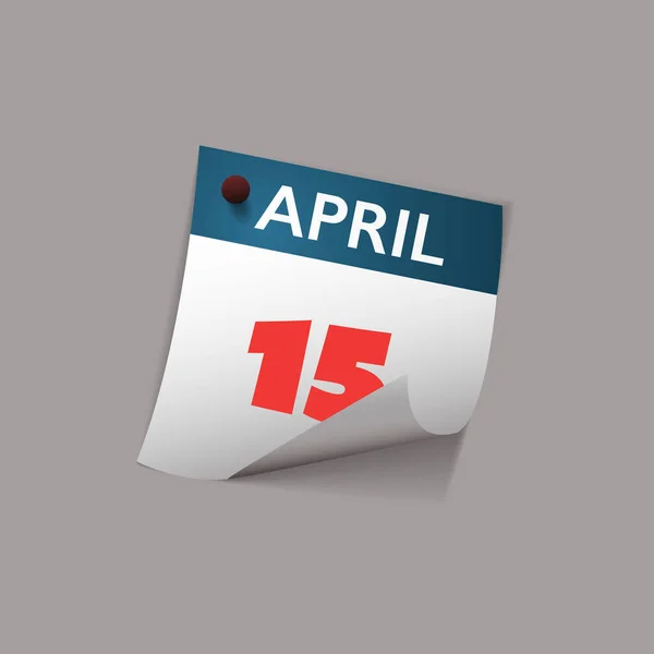 Usa Tax Day Concept Calendar Design Template Tax Deadline Vervaldatum — Stockvector