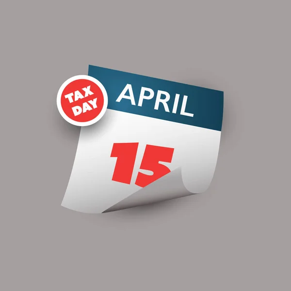 Usa Tax Day Concept Calendar Design Template Tax Deadline Vervaldatum — Stockvector