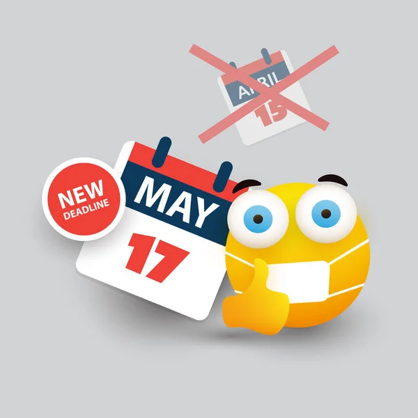 Tax Day Reminder Concept Calendar Design Template Usa Tax Deadline — Archivo Imágenes Vectoriales