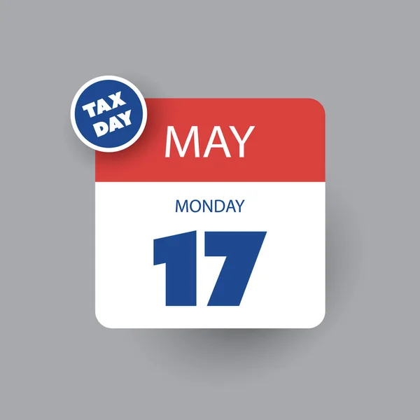 税金の日の通知の概念 カレンダーのデザインテンプレート 米国税の締切 Irsのための新しい延長された日付連邦所得税のリターン May 2021 — ストックベクタ