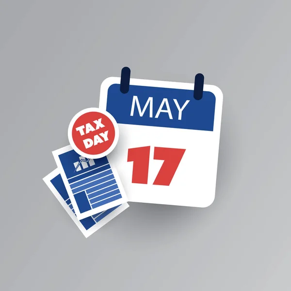 Tax Day Reminder Concept Calendar Design Template Usa Tax Deadline — Archivo Imágenes Vectoriales