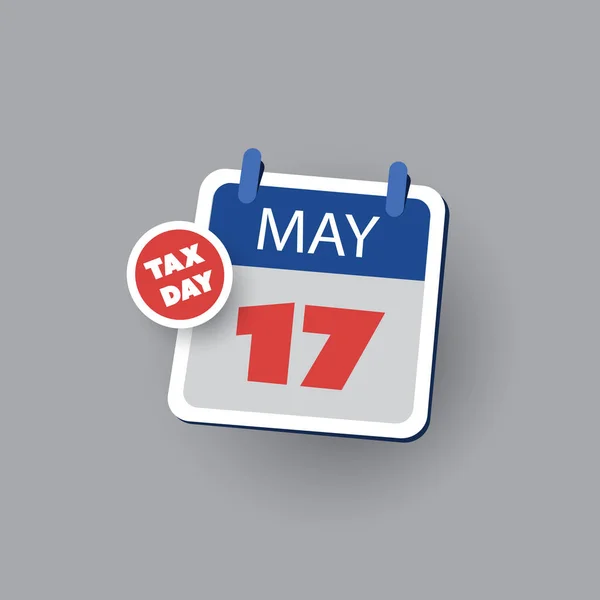 Tax Day Reminder Concept Calendar Design Template Ηπα Φορολογική Προθεσμία — Διανυσματικό Αρχείο
