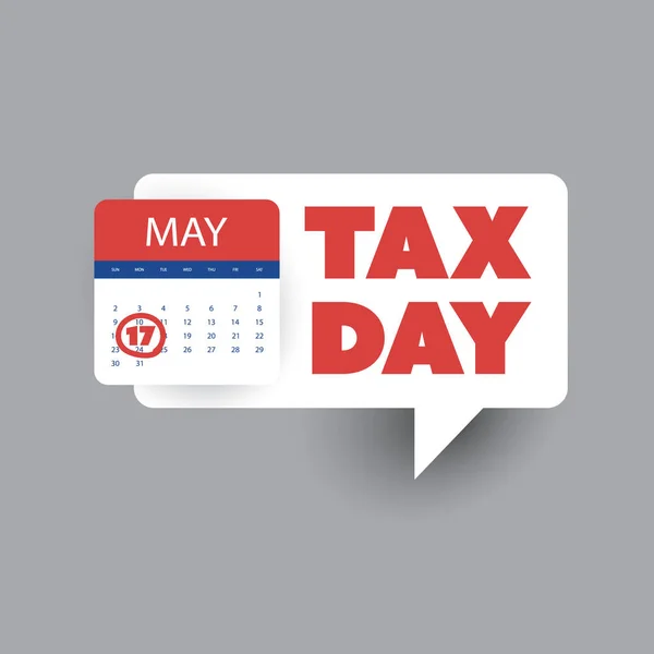 Tax Day Reminder Concept Kalenderentwurf Vorlage Usa Tax Deadline New — Stockvektor