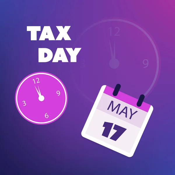 Tax Day Reminder Concept Kalender Ontwerp Template Usa Tax Deadline — Stockvector