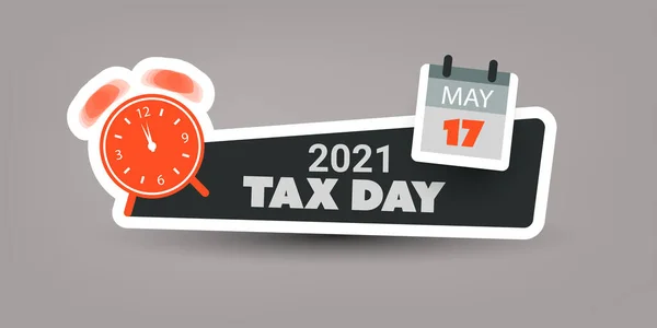 Tax Day Reminder Concept Banner Web Design Verenigde Staten Tax — Stockvector