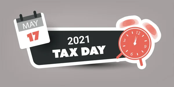 Tax Day Reminder Concept Banner Web Design Verenigde Staten Tax — Stockvector