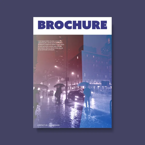 Purple Modern Style Flyer Cover Design Voor Bedrijf Met Stedelijk — Stockvector