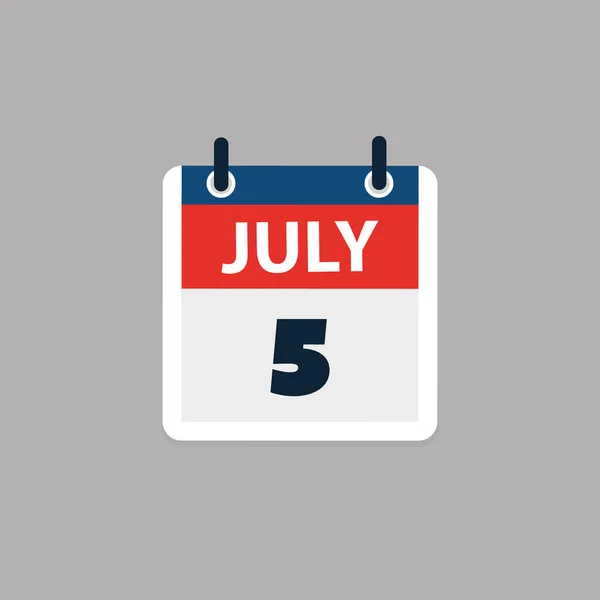 Calendar Page Design Day Juli Usa Public Holiday Independence Day - Stok Vektor