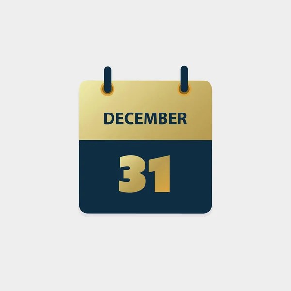 Calendarul Aur Pagina Design Pentru Ziua Decembrie Ultima Anului Ilustrație — Vector de stoc