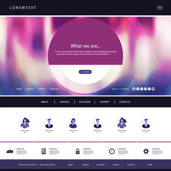 Modèle Site Web Pour Votre Entreprise Avec Conception Abstraite Floue — Image vectorielle