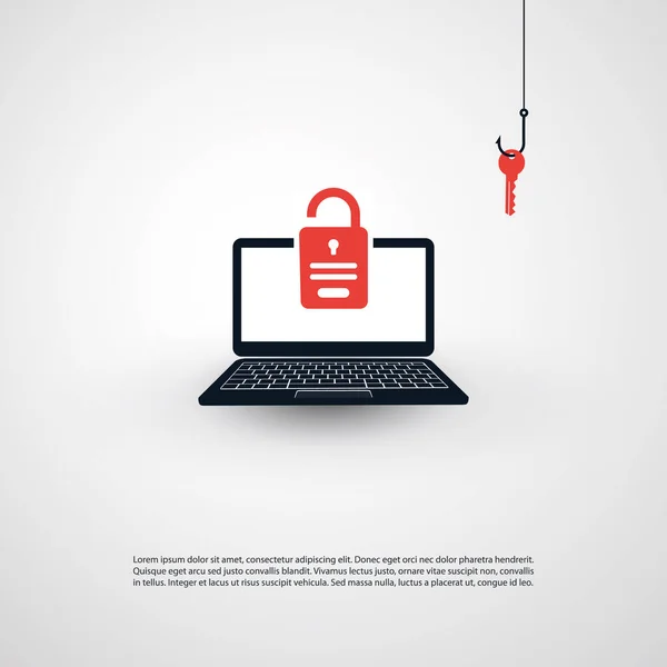Internet Phishing Account Hacking Poging Door Kwaadaardige Mail Hacker Activiteit — Stockvector