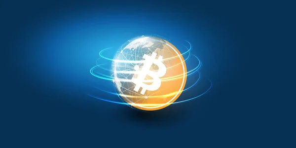 Succès Dans Investissement Crypto Monnaie Conception Concept Pièce Monnaie Bleu — Image vectorielle