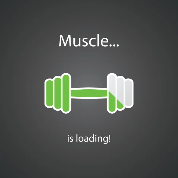 Muscle is Loading - Weight Icon, Workout Sign Design with Barbell — Stock Vector