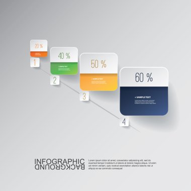 Infographic tasarım - yuvarlak kare, diyagramı şablonu