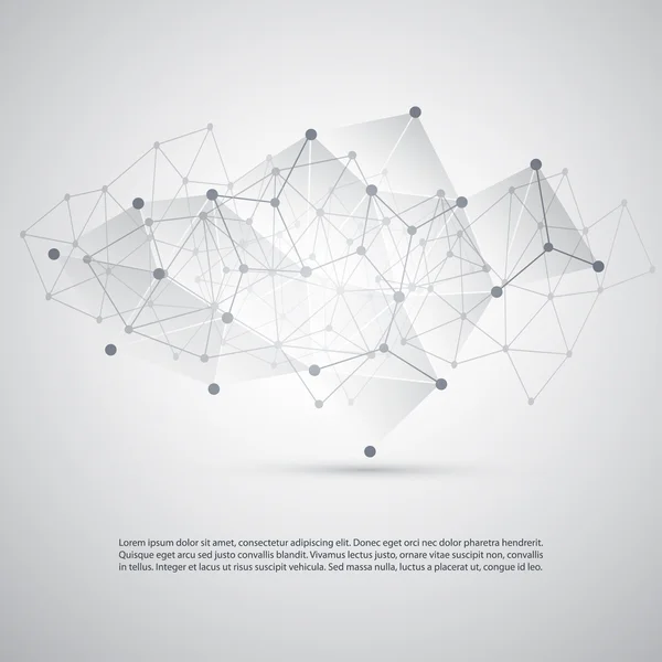 Соединения - Молекулярная, глобальная бизнес-сеть Дизайн - Абстрактная сетка фон — стоковый вектор