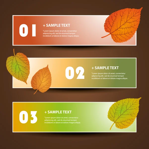 Diseño de banner o cabecera - Hojas de otoño — Vector de stock
