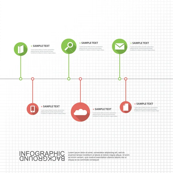 Timeline-Infografik-Design mit Ihren Texten und Symbolen — Stockvektor