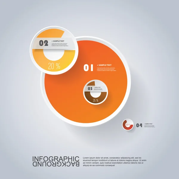 Κύκλο σχεδίασης infographic με γράφημα πίτας — Διανυσματικό Αρχείο