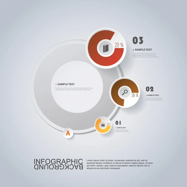 Design circolare infografico con grafico a torta — Vettoriale Stock