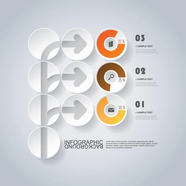 Circular Infographic Design with Pie Chart — Stock Vector
