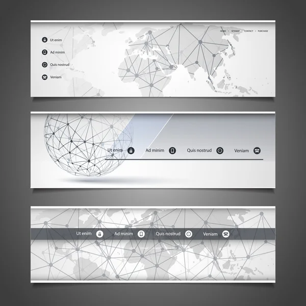 Web Design Elements - Header Design - Networks — Stock Vector