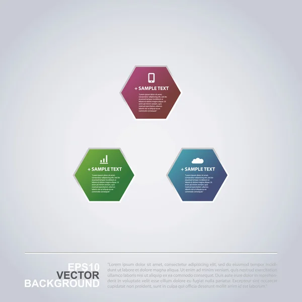 Diseño de infografías de corte de papel mínimo - hexágonos — Vector de stock