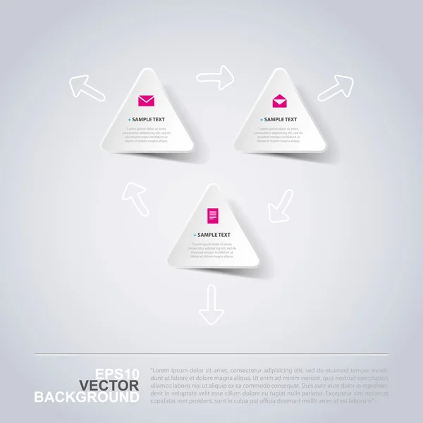 Çok az kağıt kesme infographics tasarım - üçgenler — Stok Vektör