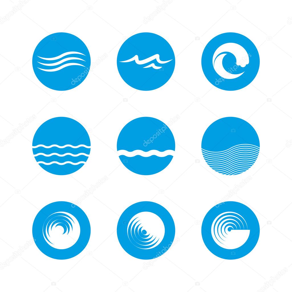 Waves Icon Set - Ocean, Sea, Beach