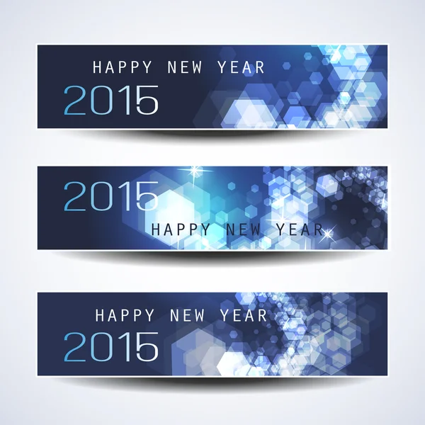 Set of Horizontal New Year Banners - 2015 — Stock Vector