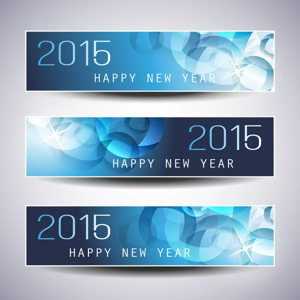 Set of Horizontal New Year Banners - 2015 — Stock Vector