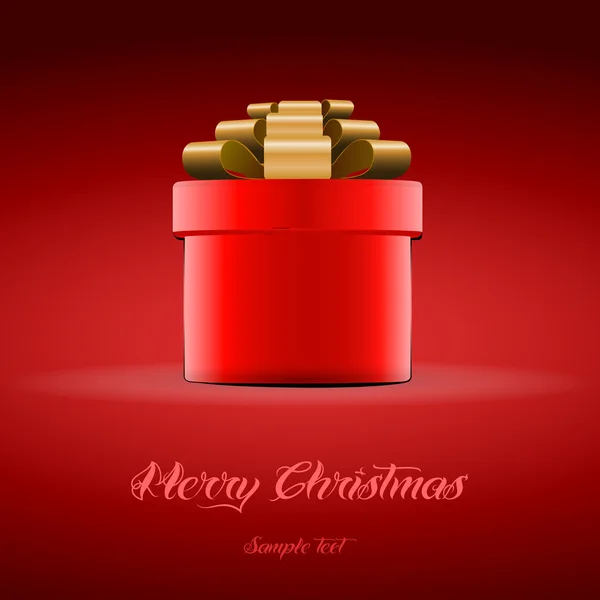 Červená dárková krabička na Vánoce — Stockový vektor