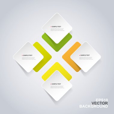 çok az kağıt kesme infographics tasarım - yuvarlak kareler