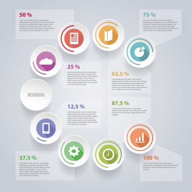 pasta grafiği ile dairesel Infographic tasarım