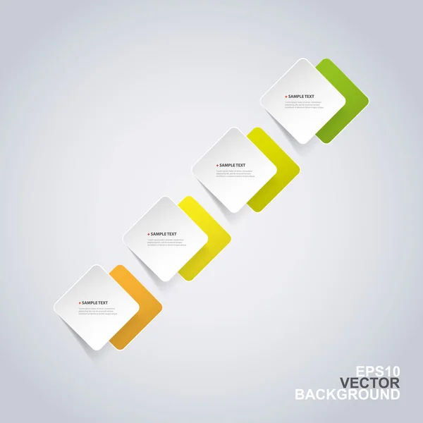Minimaler Papierschnitt Infografik Design - runde Quadrate — Stockvektor