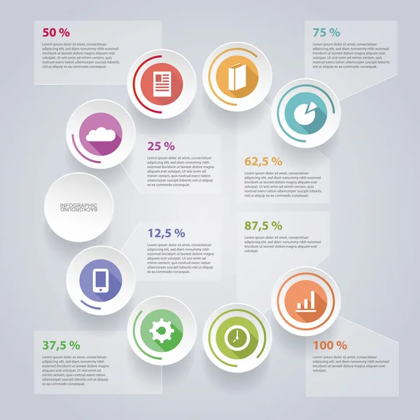 pasta grafiği ile dairesel Infographic tasarım