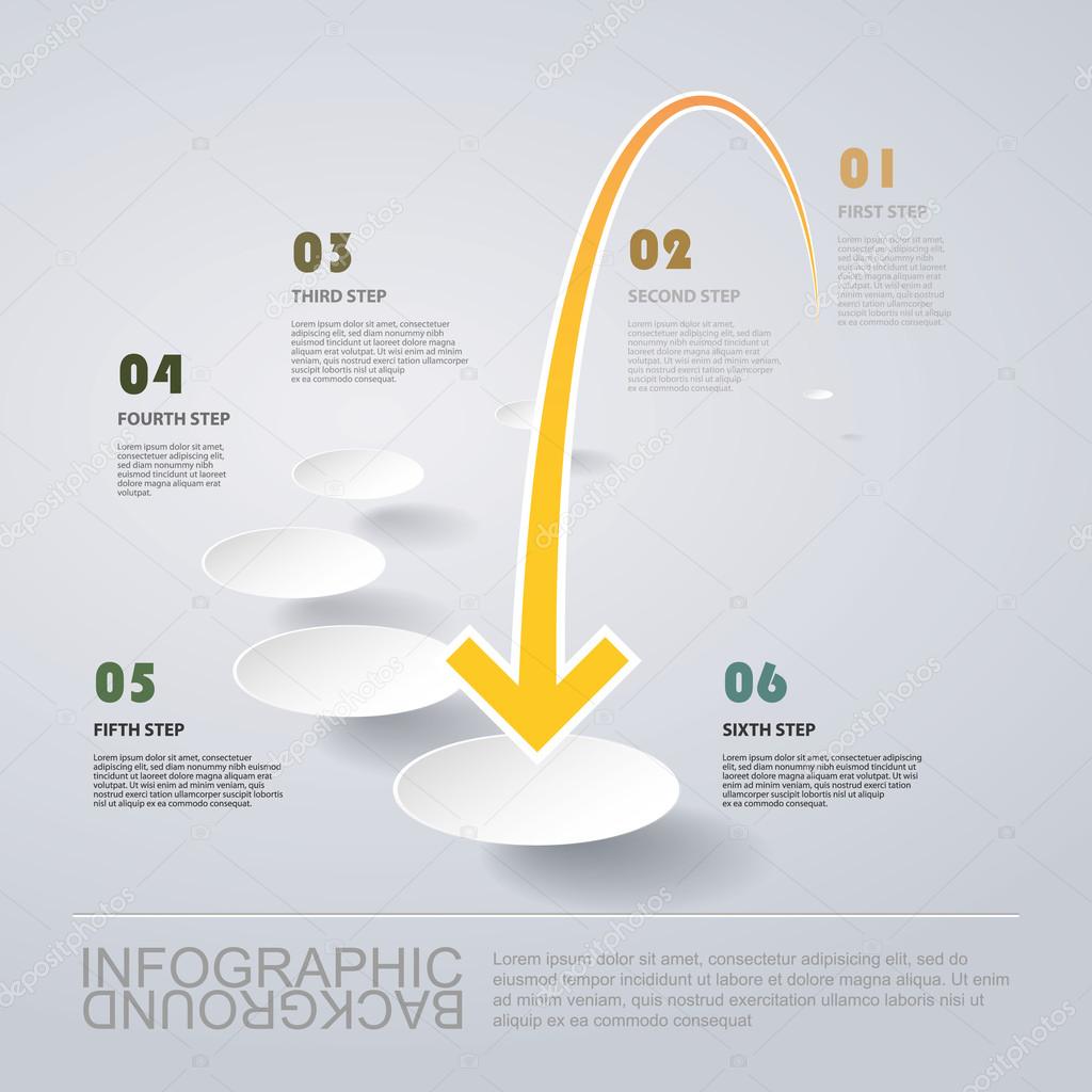 Infographic Design Template with Arrow and Ellipses